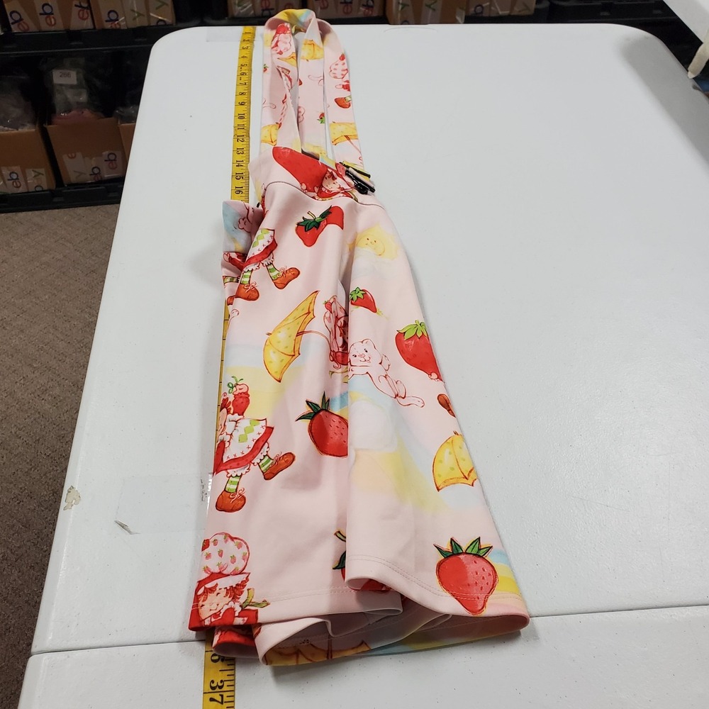 Strawberry Shortcake X Hot Topic Womens Suspender Skirt Size L Pink Kidcore - Picture 9 of 11